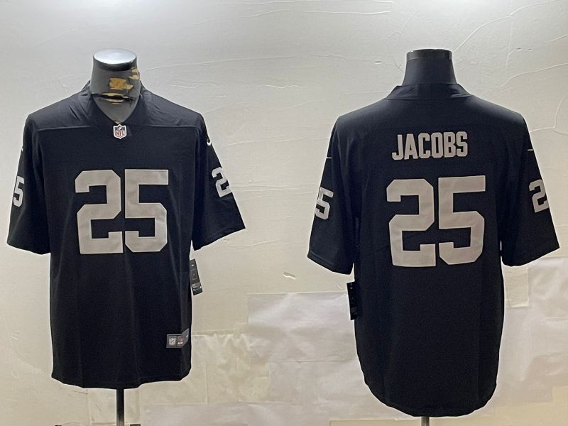 Men Oakland Raiders #25 Jacobs Black Second generation 2024 Nike Limited NFL Jersey style 1